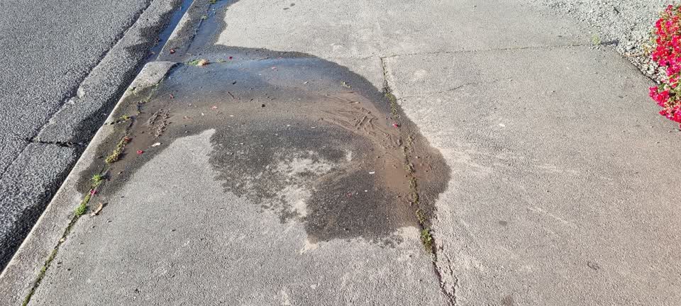 The photograph attached to this water leak report