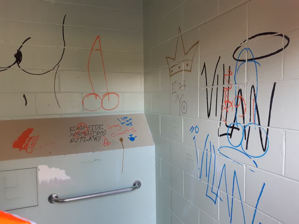 The photograph attached to this graffiti report