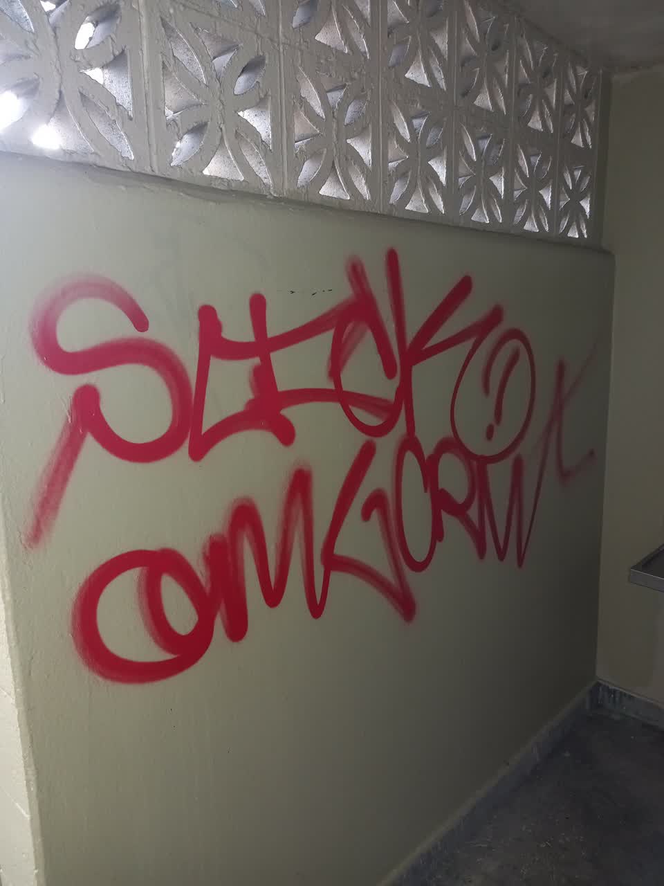 The photograph attached to this graffiti report