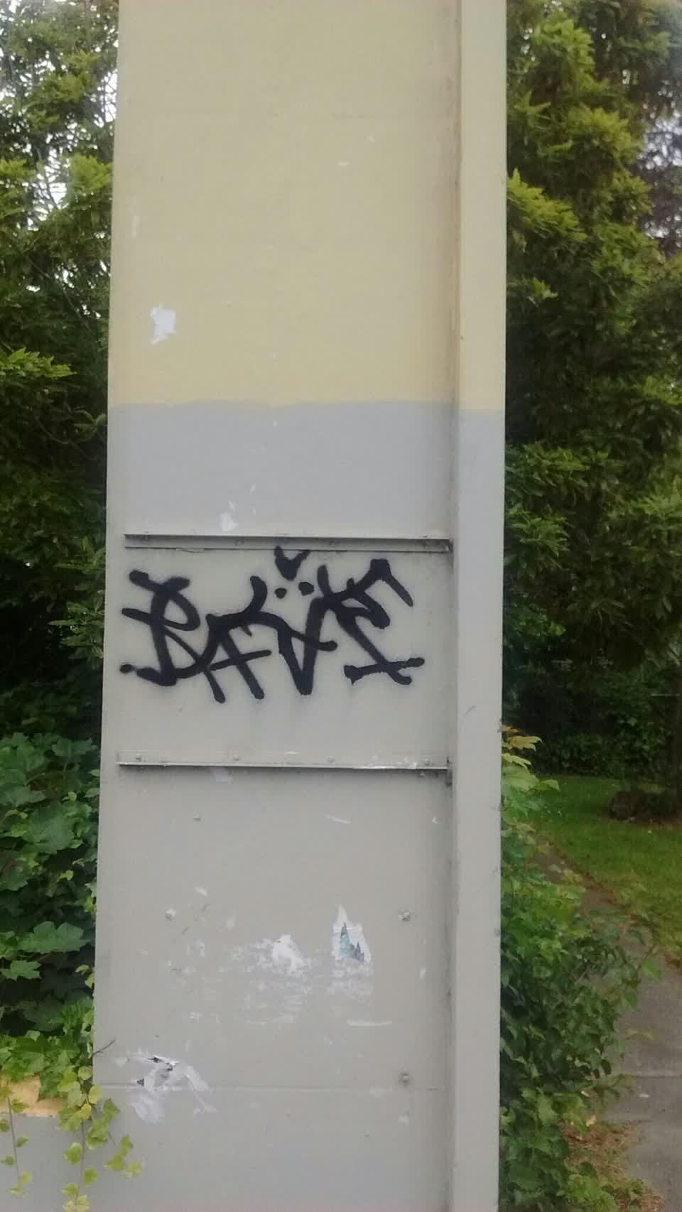 The photograph attached to this graffiti report