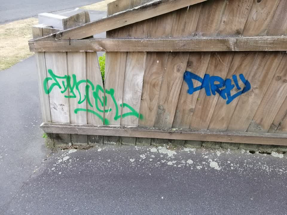The photograph attached to this graffiti report