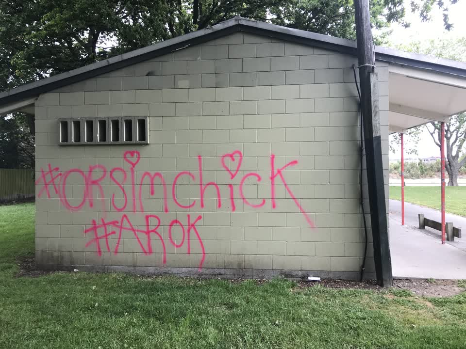 The photograph attached to this graffiti report