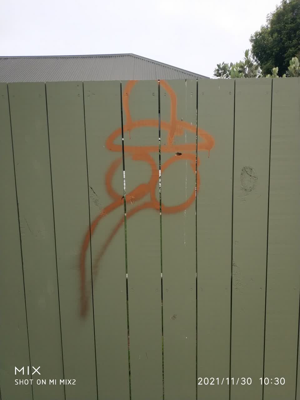 The photograph attached to this graffiti report