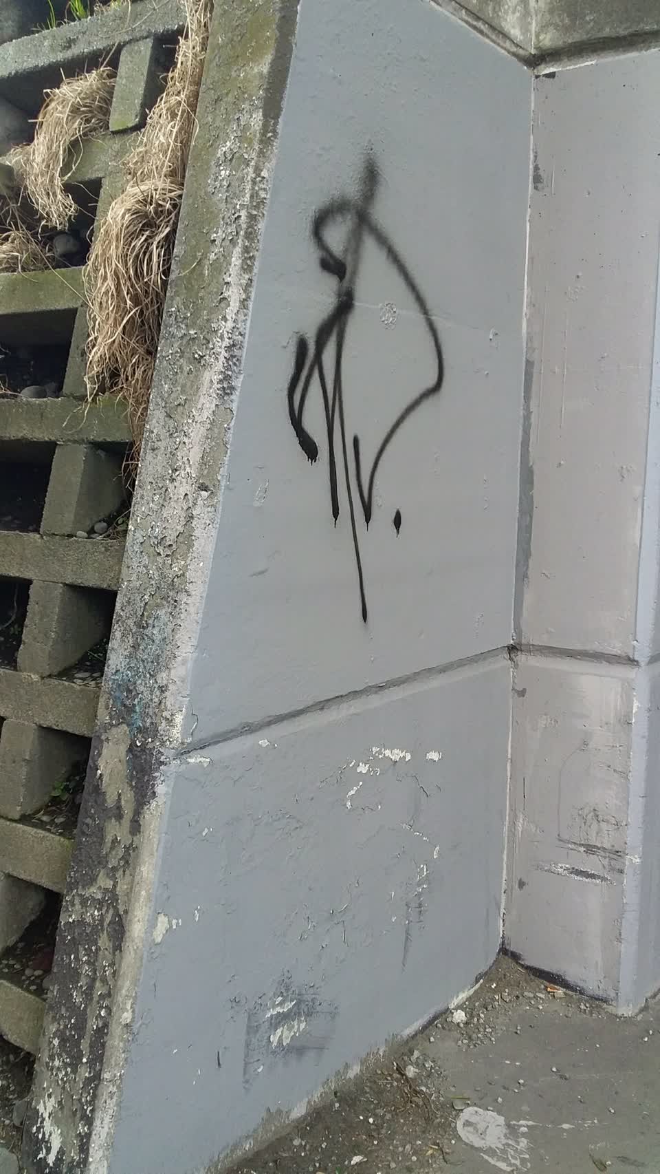 The photograph attached to this graffiti report