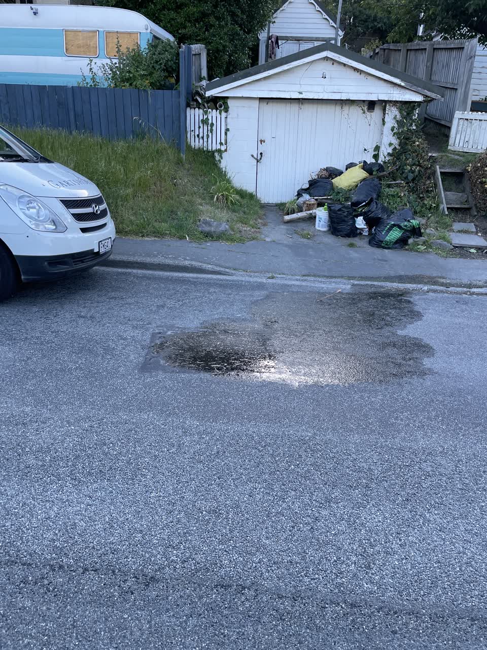 The photograph attached to this water leak report