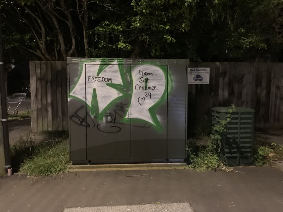The photograph attached to this graffiti report