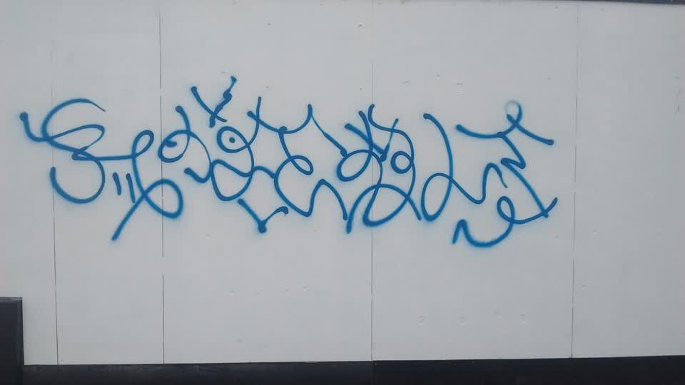 The photograph attached to this graffiti report