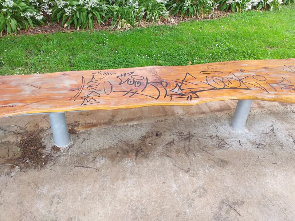 The photograph attached to this graffiti report