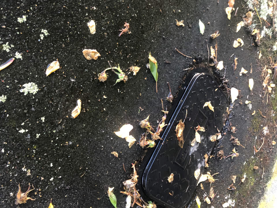 The photograph attached to this water leak report
