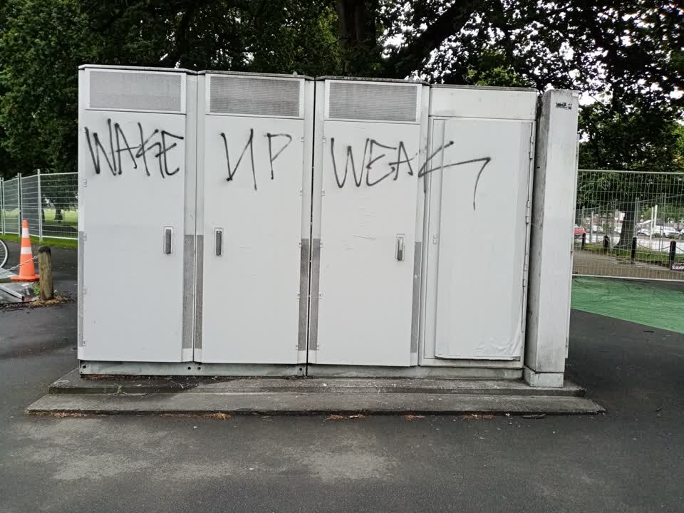 The photograph attached to this graffiti report