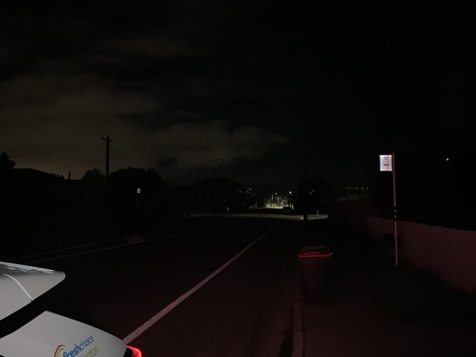 The photograph attached to this street light outage report