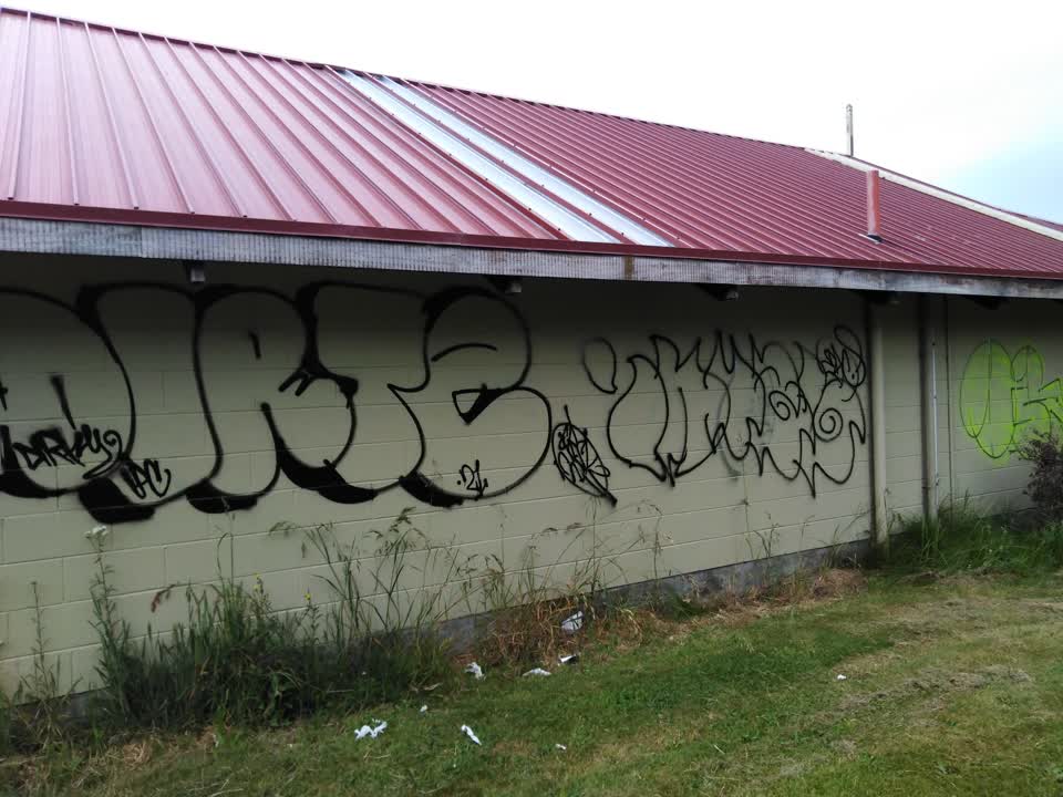 The photograph attached to this graffiti report