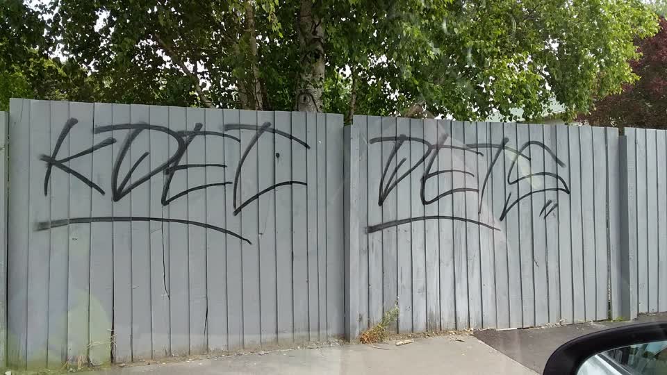 The photograph attached to this graffiti report