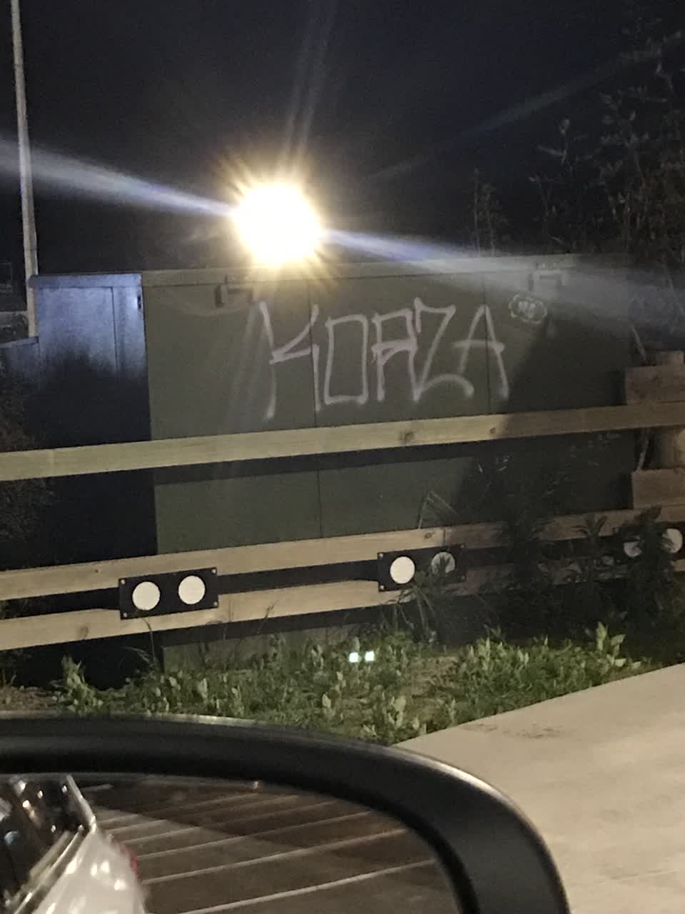 The photograph attached to this graffiti report
