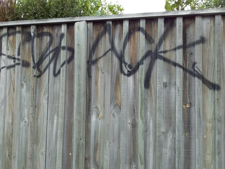 The photograph attached to this graffiti report