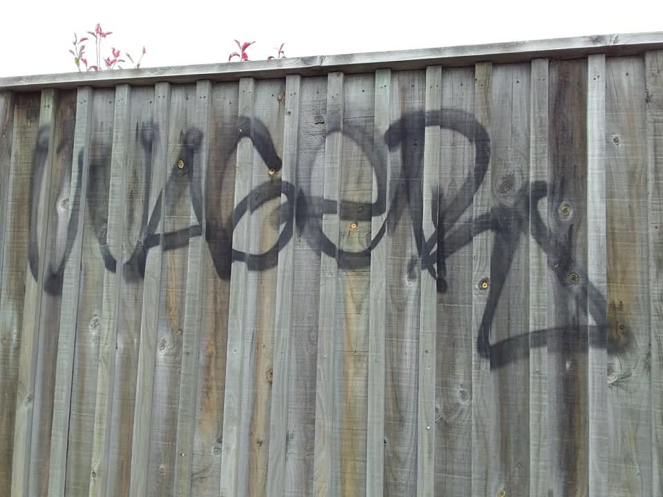 The photograph attached to this graffiti report