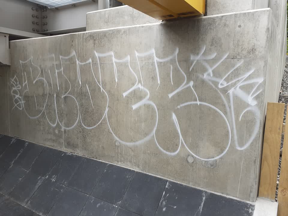 The photograph attached to this graffiti report