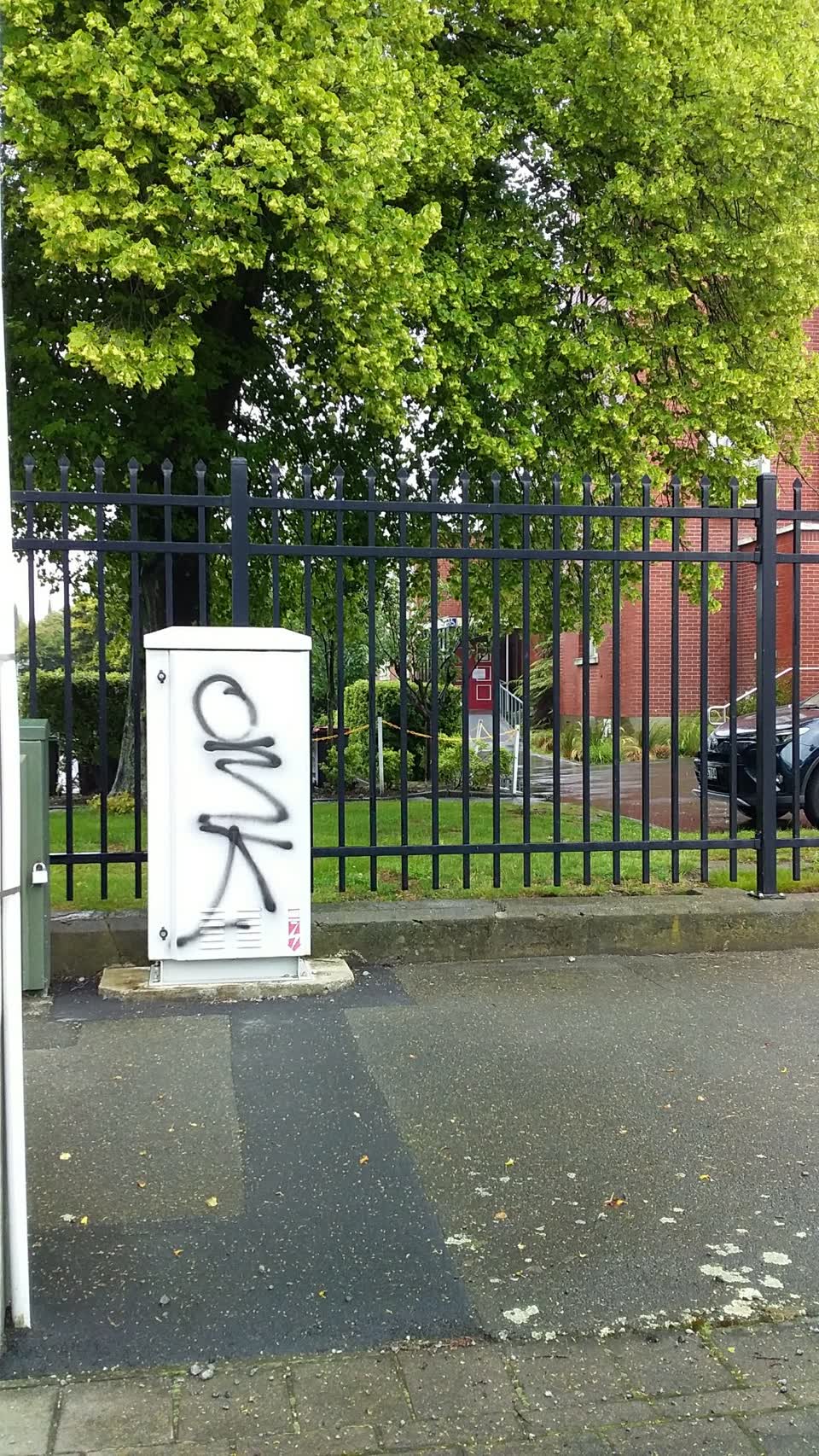 The photograph attached to this graffiti report