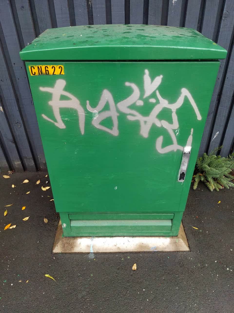 The photograph attached to this graffiti report