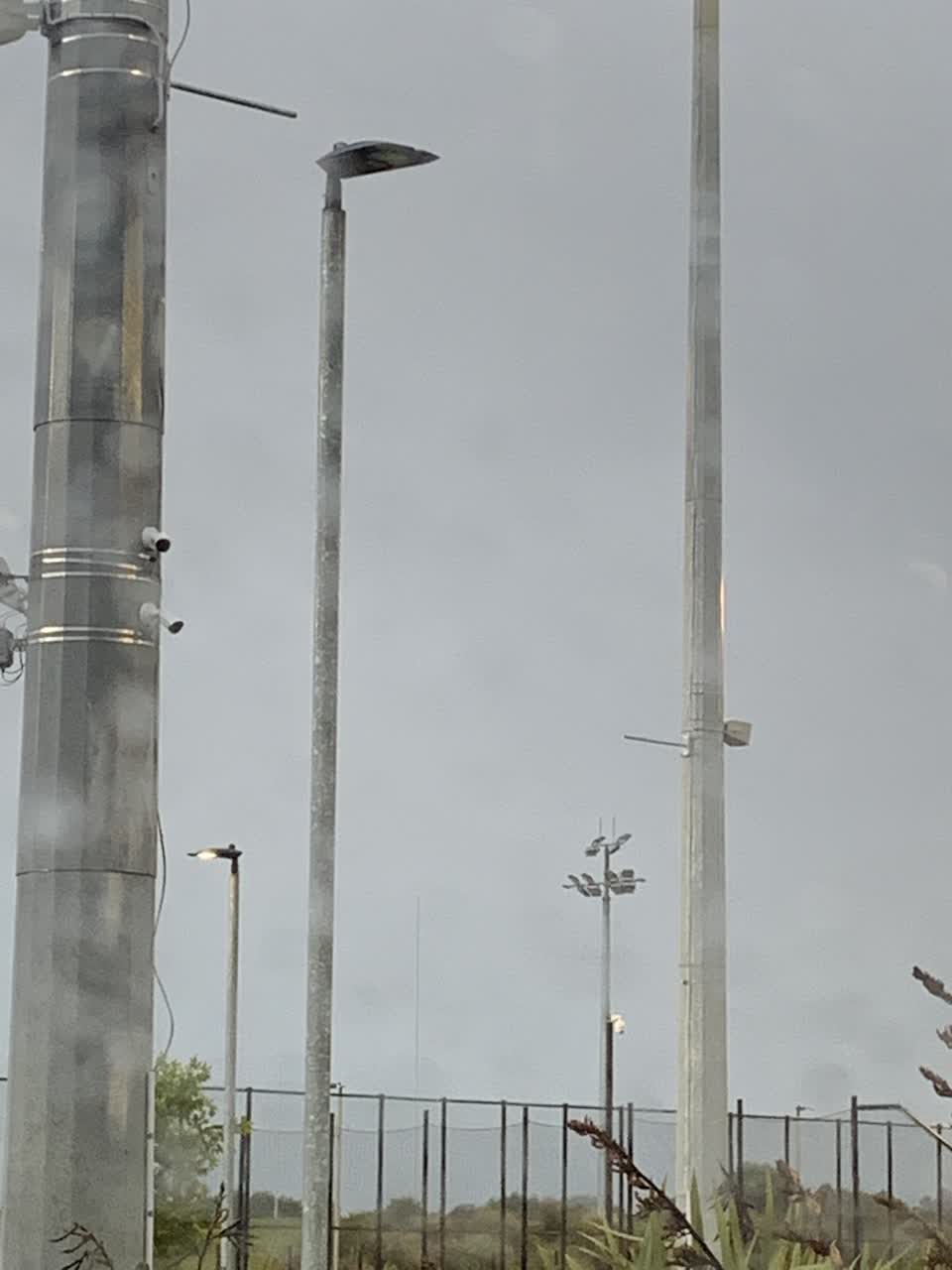 The photograph attached to this street light outage report