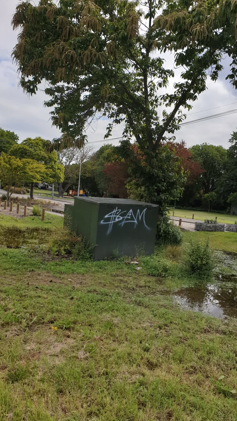 The photograph attached to this graffiti report