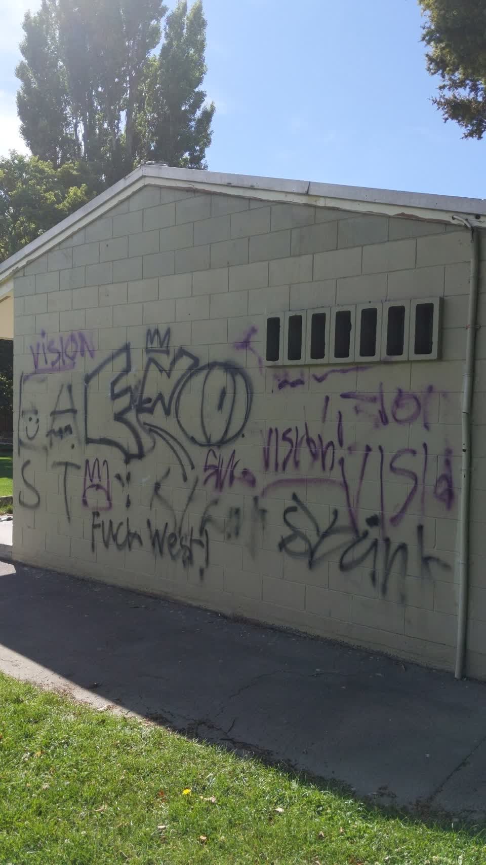 The photograph attached to this graffiti report