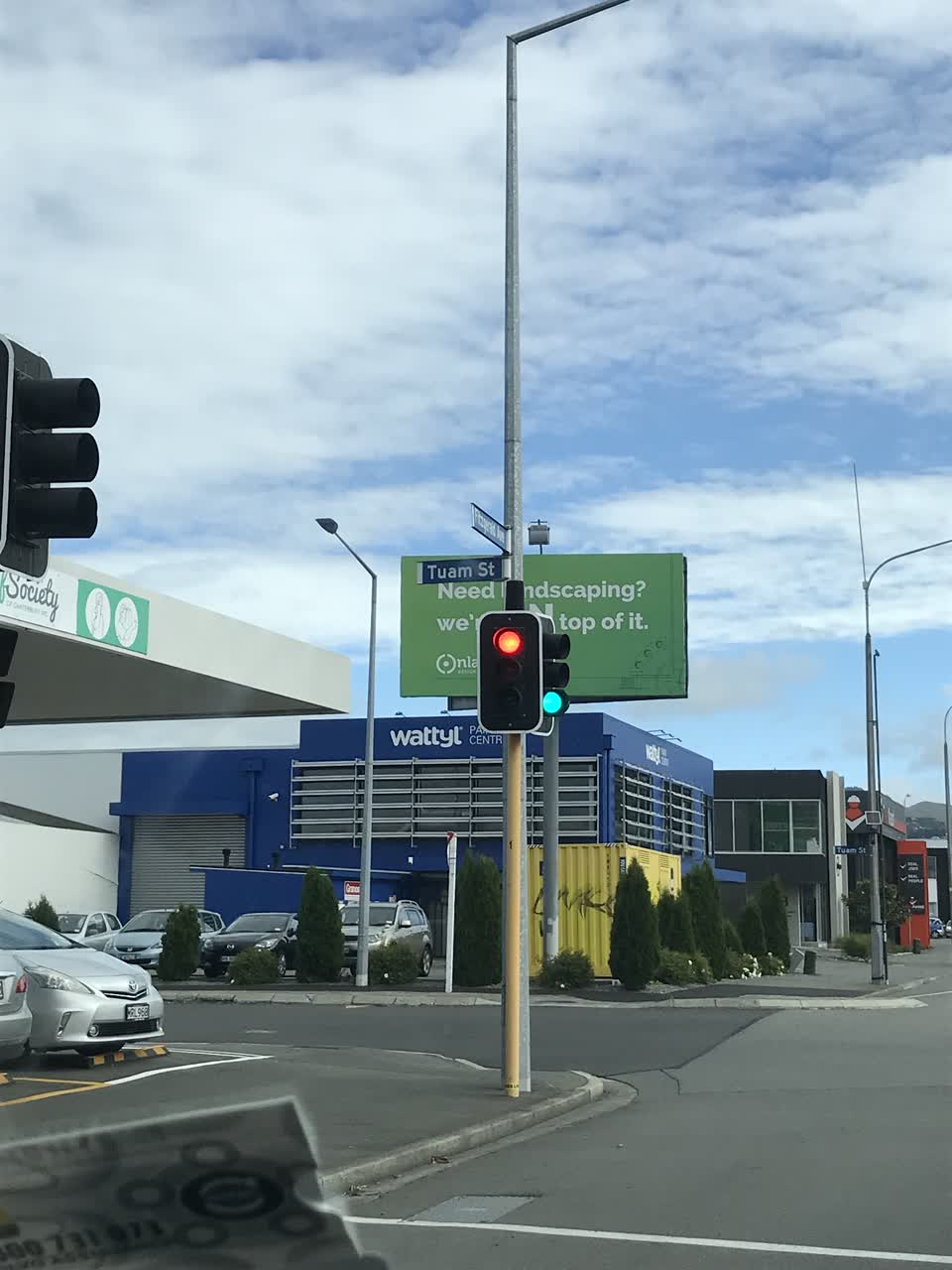 The photograph attached to this street light outage report