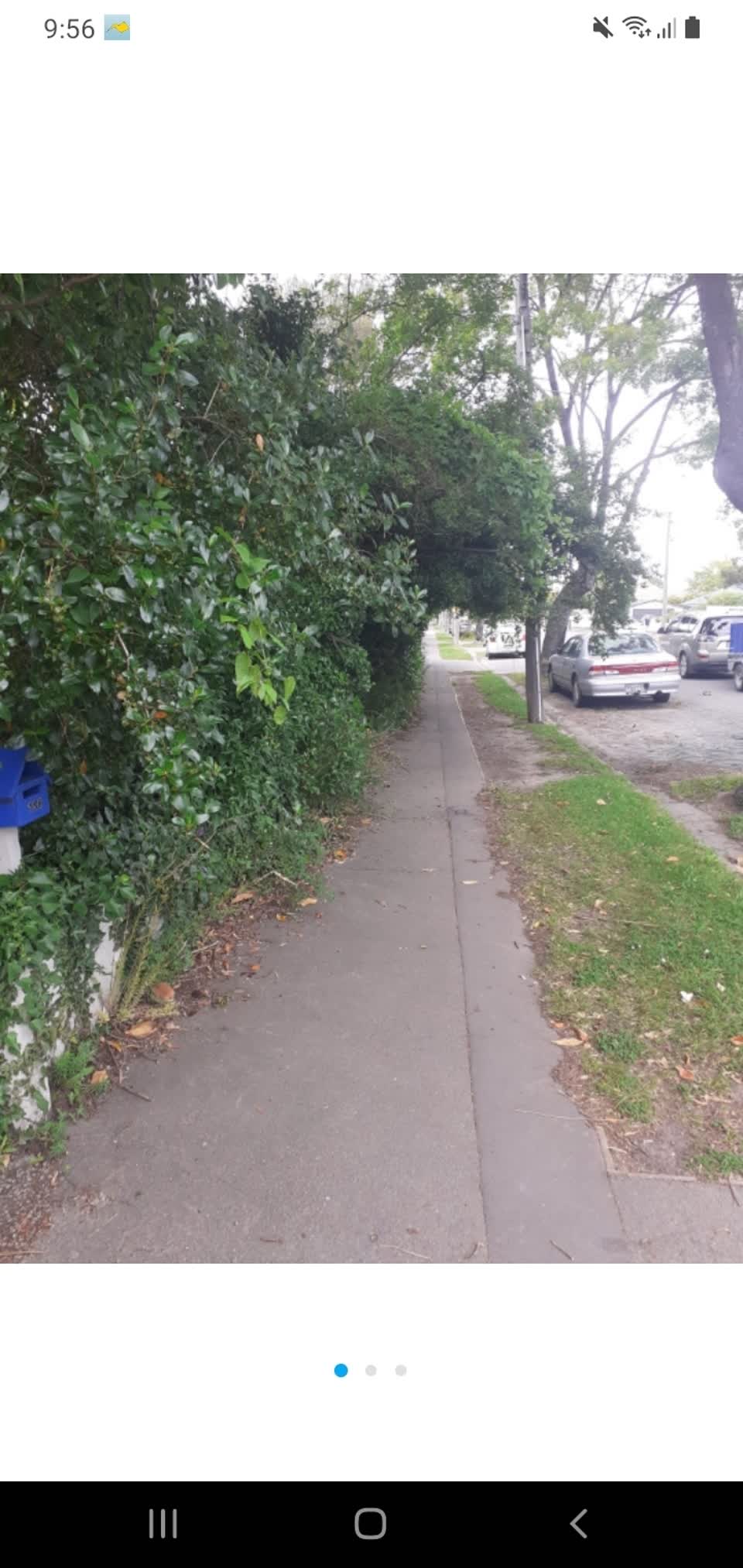 The photograph attached to this roading/streets report
