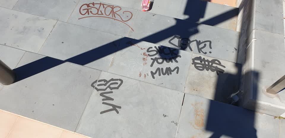 The photograph attached to this graffiti report