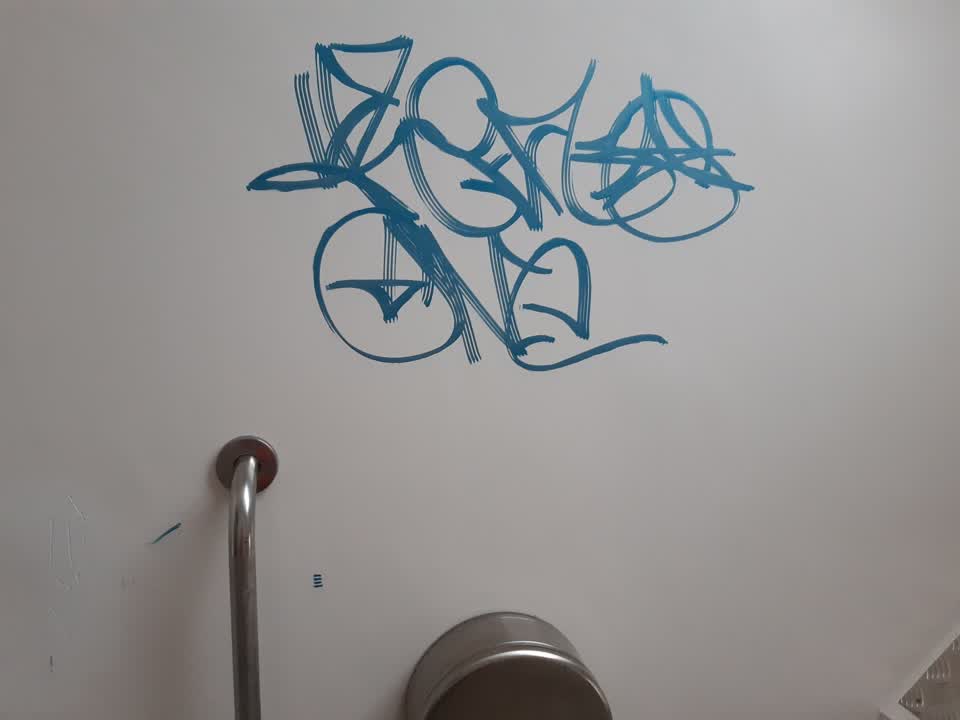 The photograph attached to this graffiti report