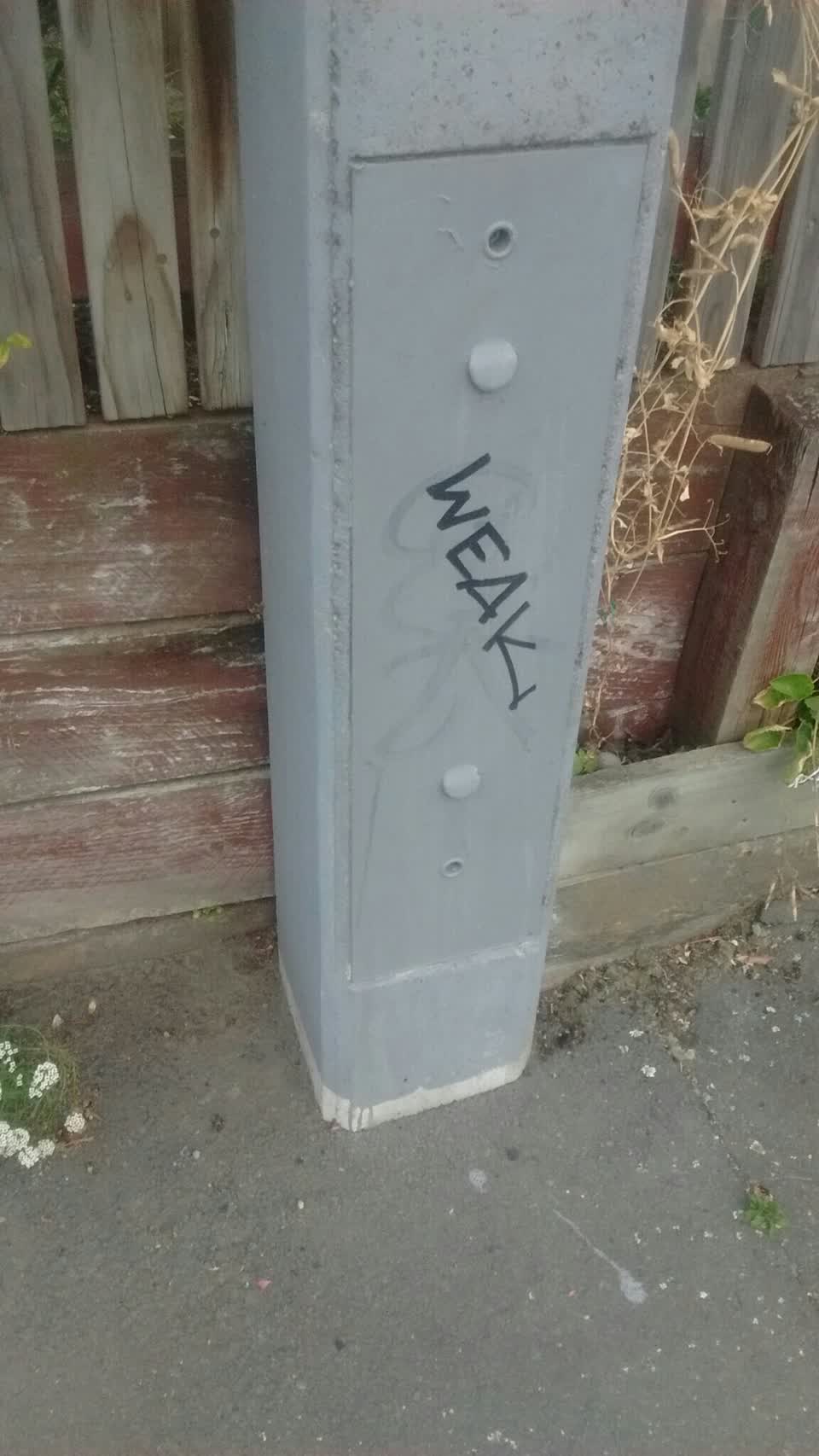 The photograph attached to this graffiti report