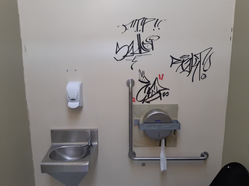 The photograph attached to this graffiti report