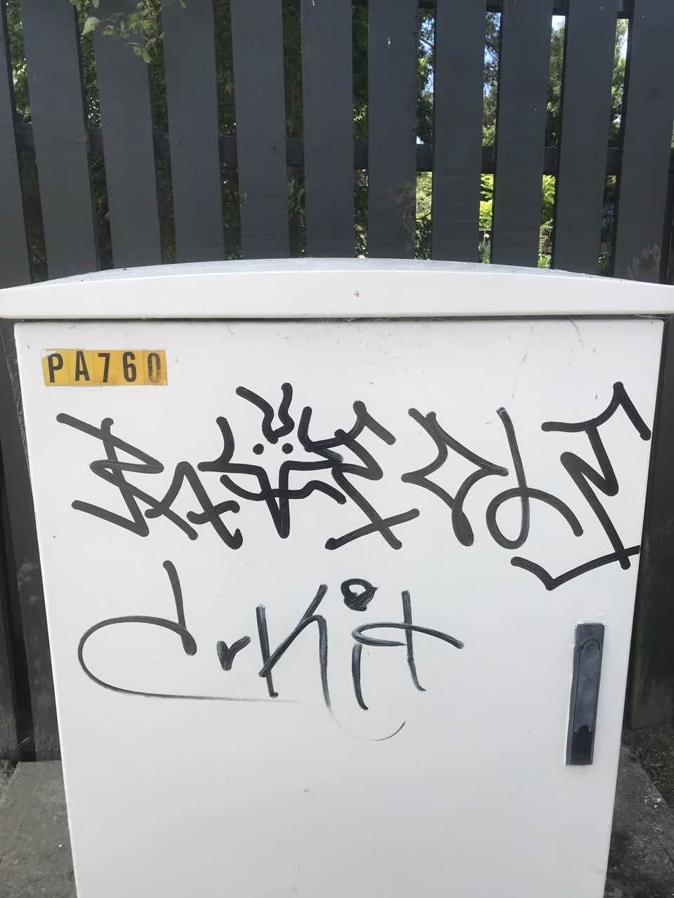 The photograph attached to this graffiti report