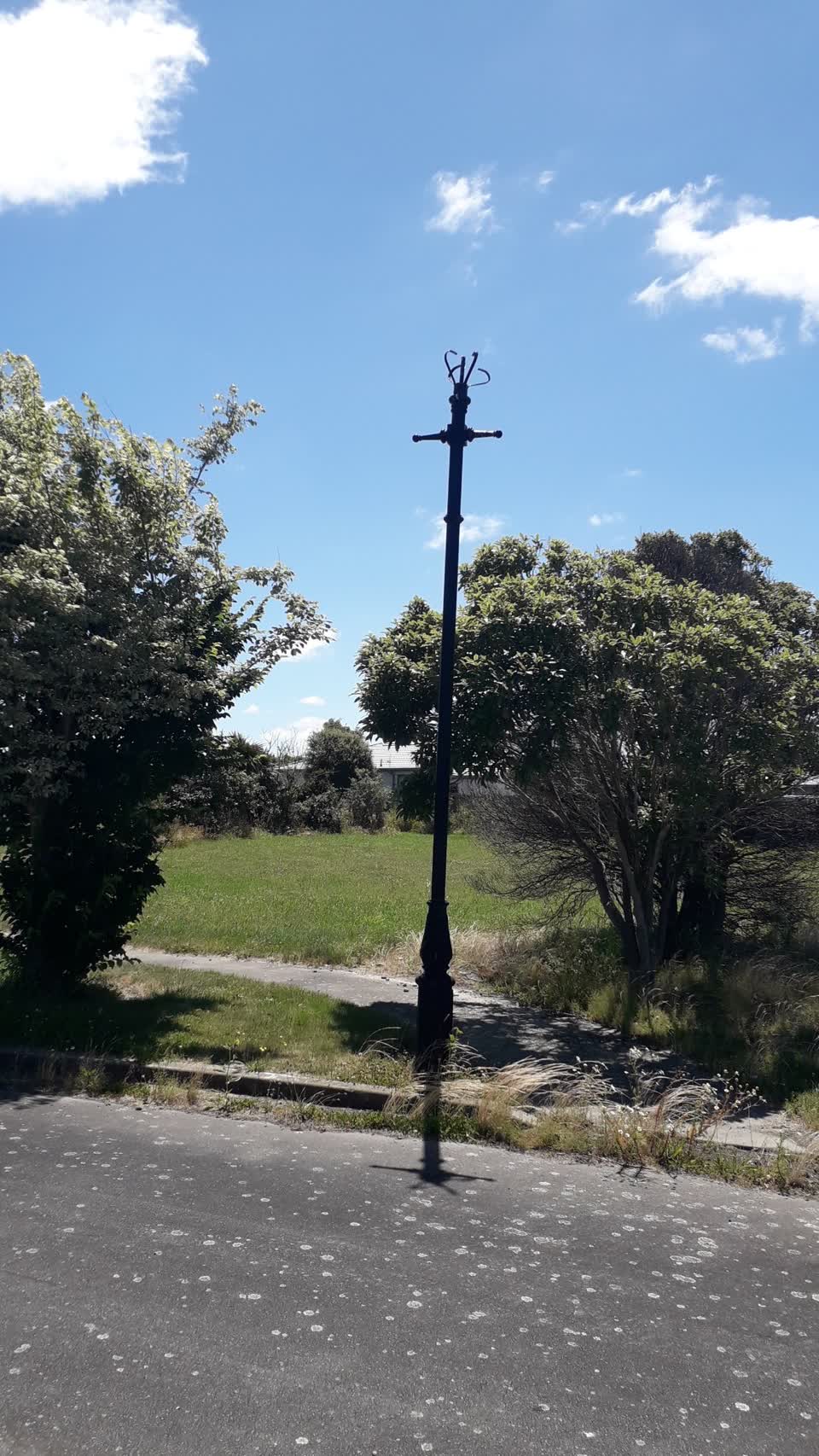 The photograph attached to this street light outage report