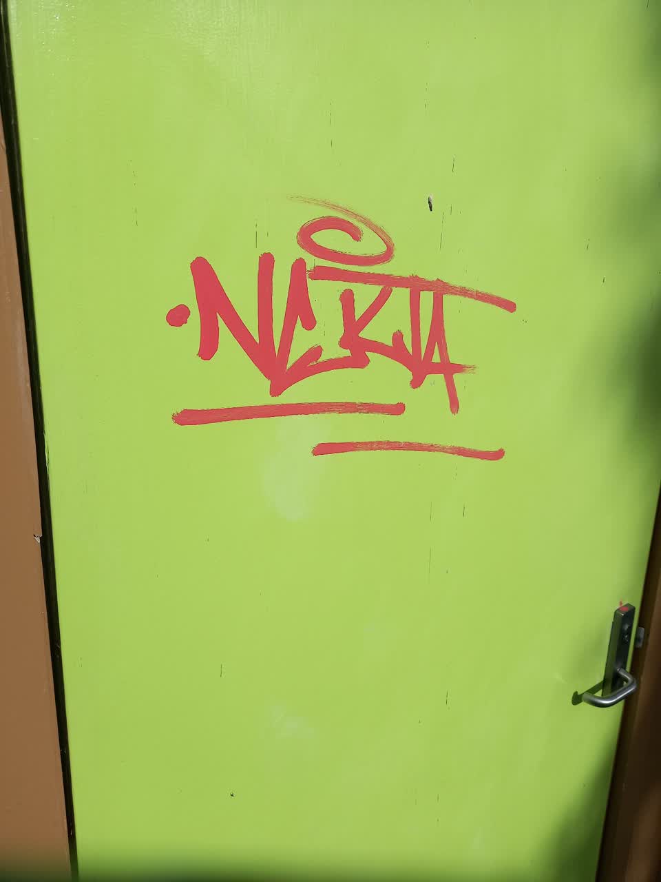 The photograph attached to this graffiti report