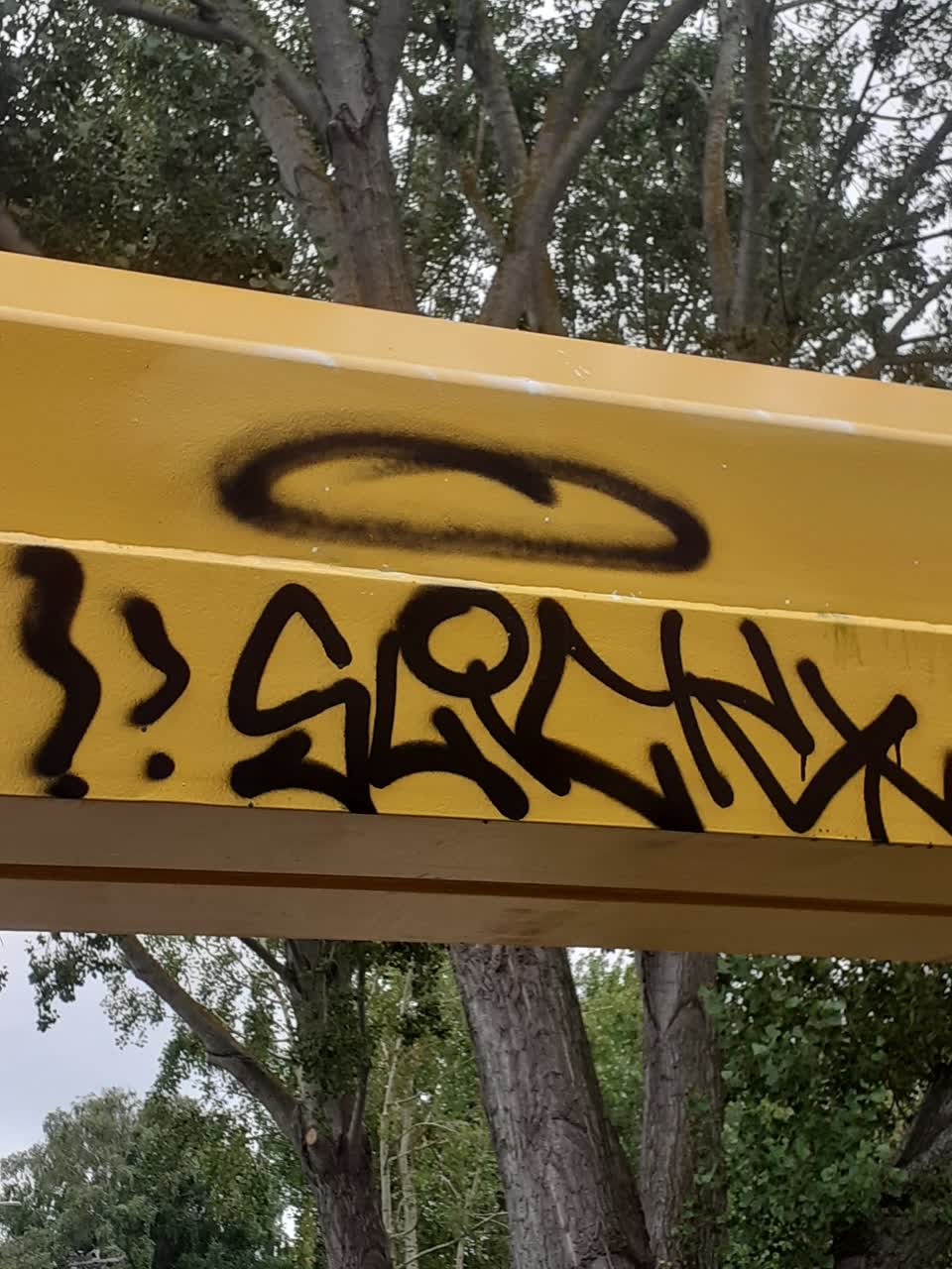 The photograph attached to this graffiti report
