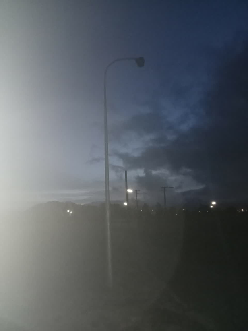 The photograph attached to this street light outage report