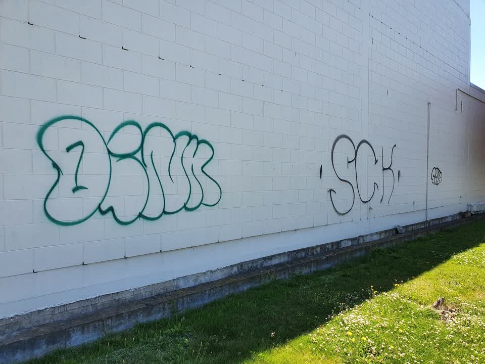 The photograph attached to this graffiti report
