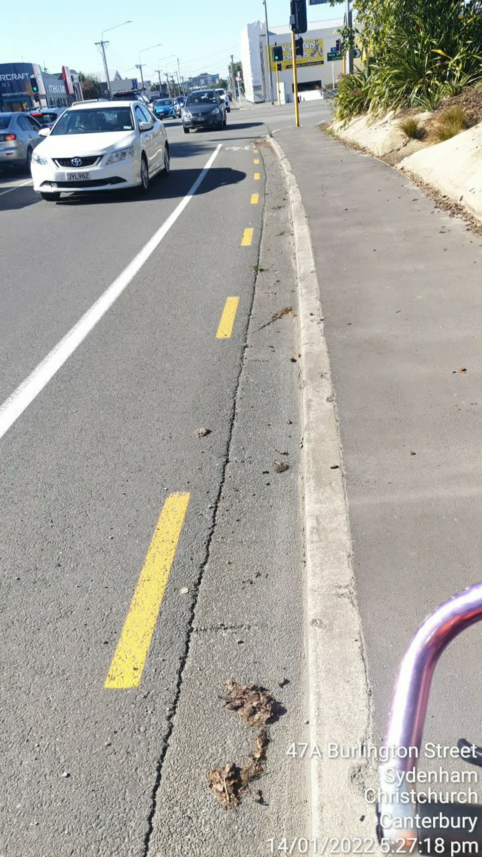 The photograph attached to this roading/streets report