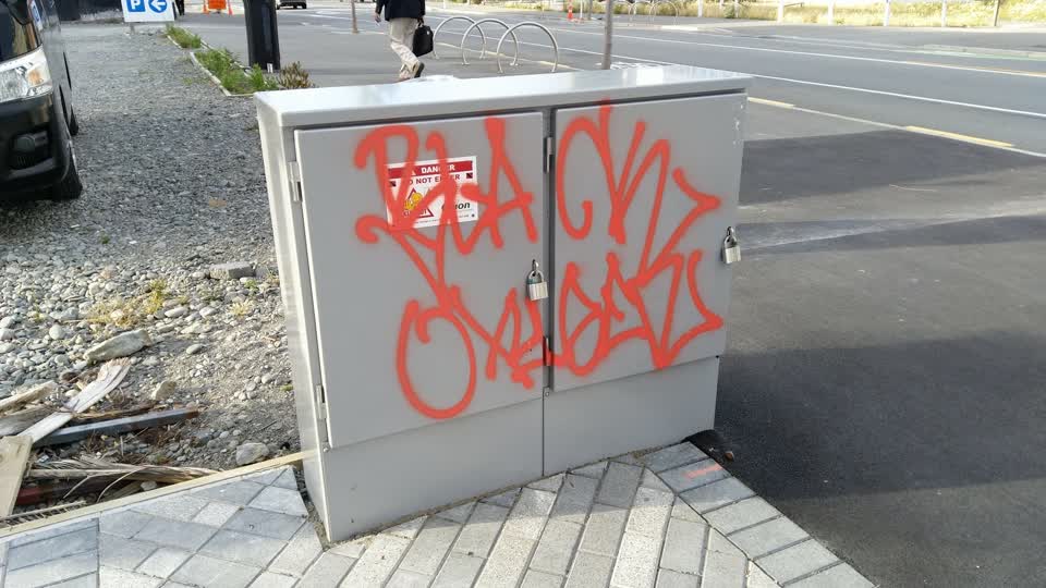 The photograph attached to this graffiti report