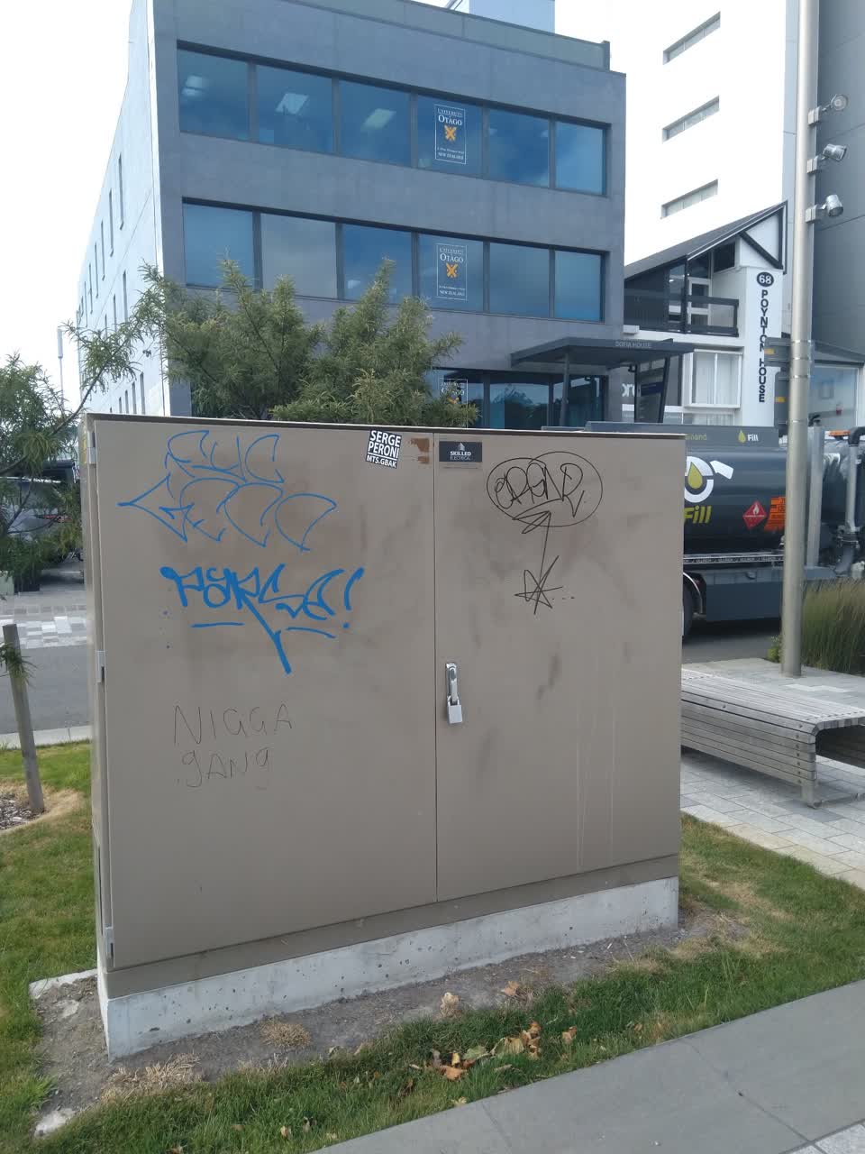 The photograph attached to this graffiti report