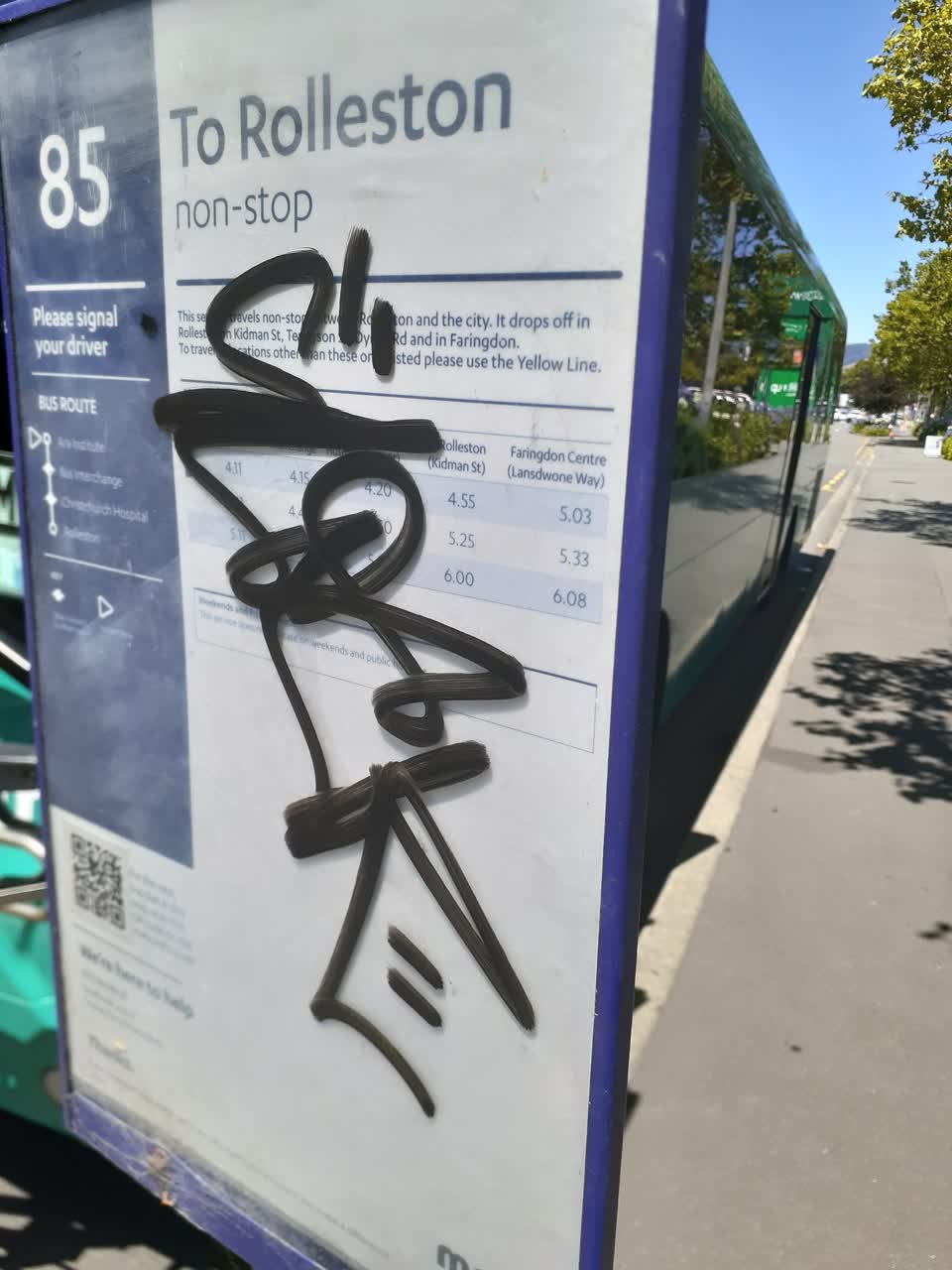 The photograph attached to this graffiti report