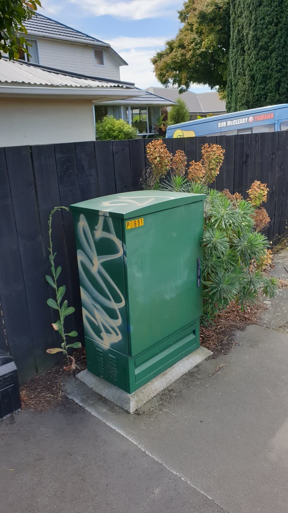 The photograph attached to this graffiti report