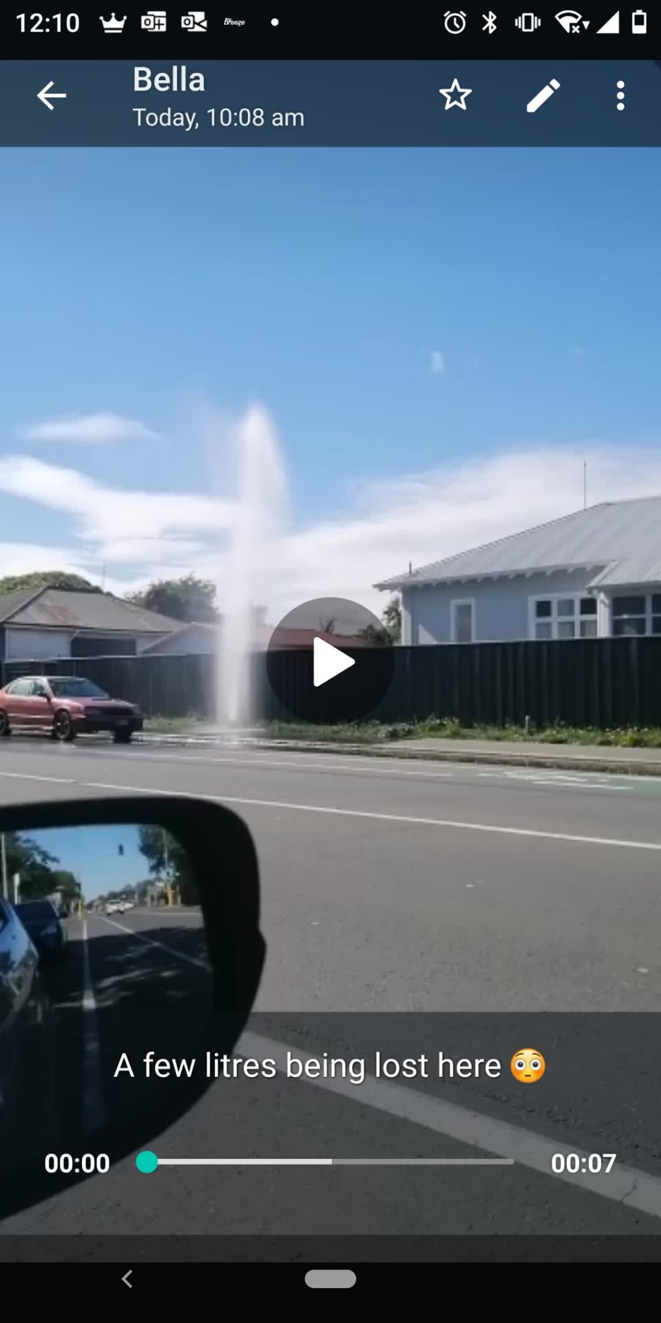 The photograph attached to this water leak report