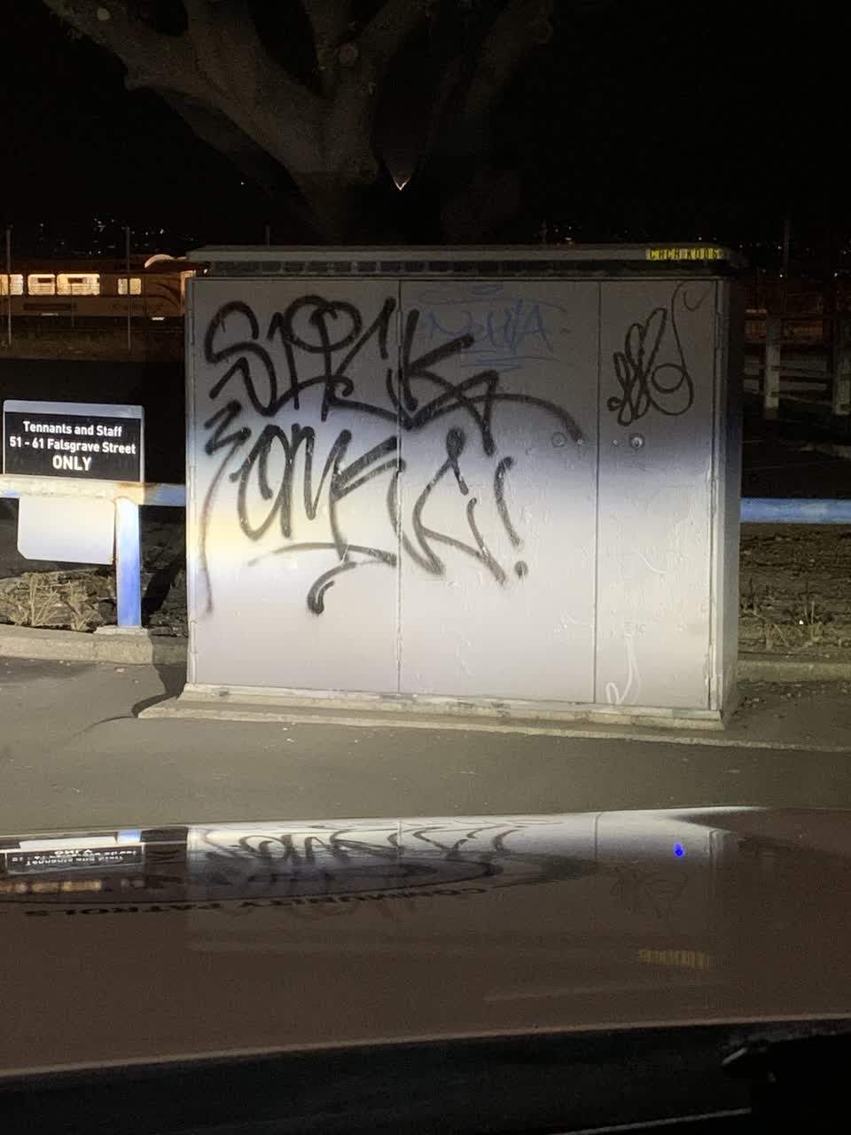 The photograph attached to this graffiti report