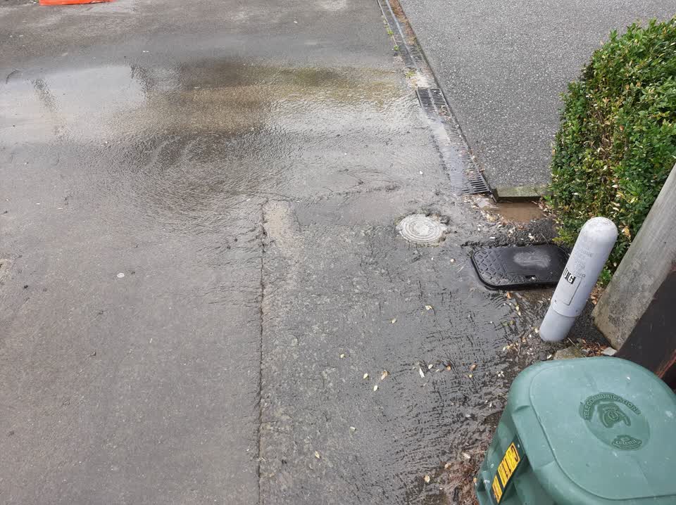 The photograph attached to this water leak report