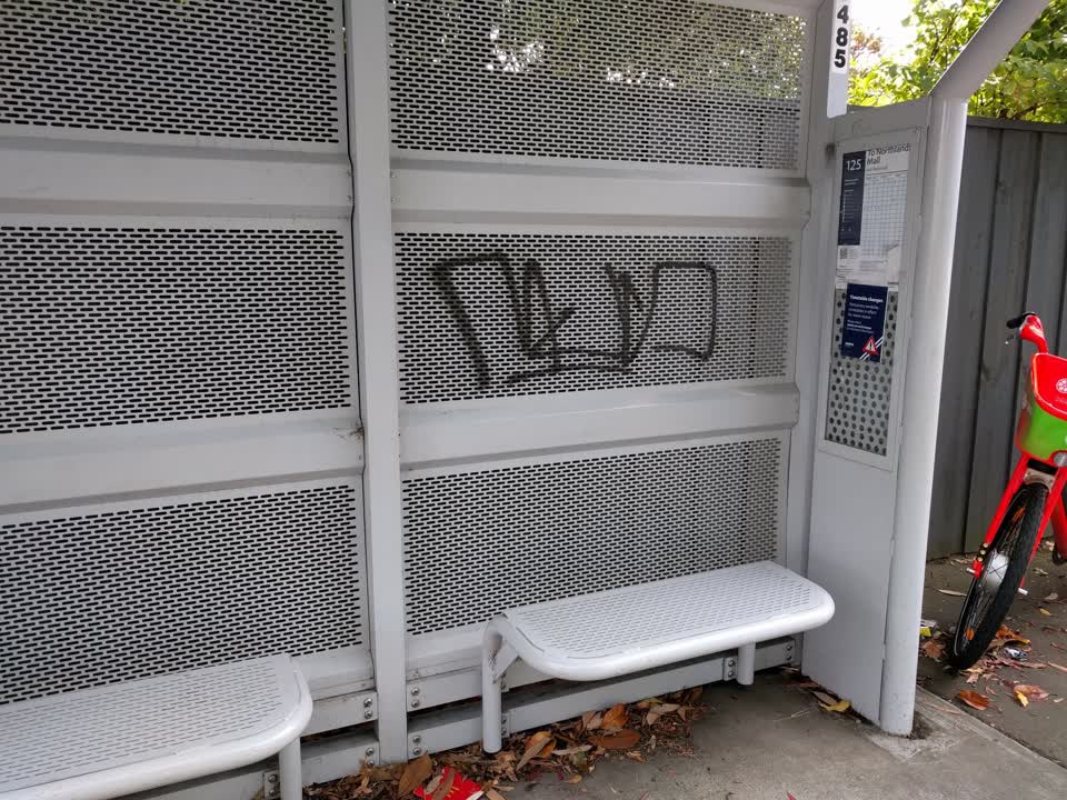 The photograph attached to this graffiti report