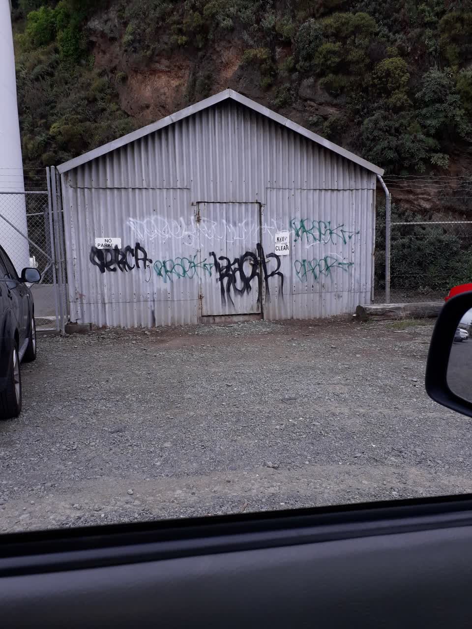 The photograph attached to this graffiti report
