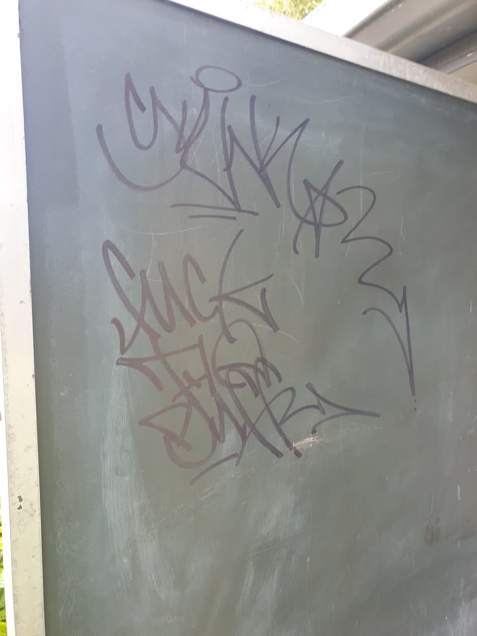 The photograph attached to this graffiti report