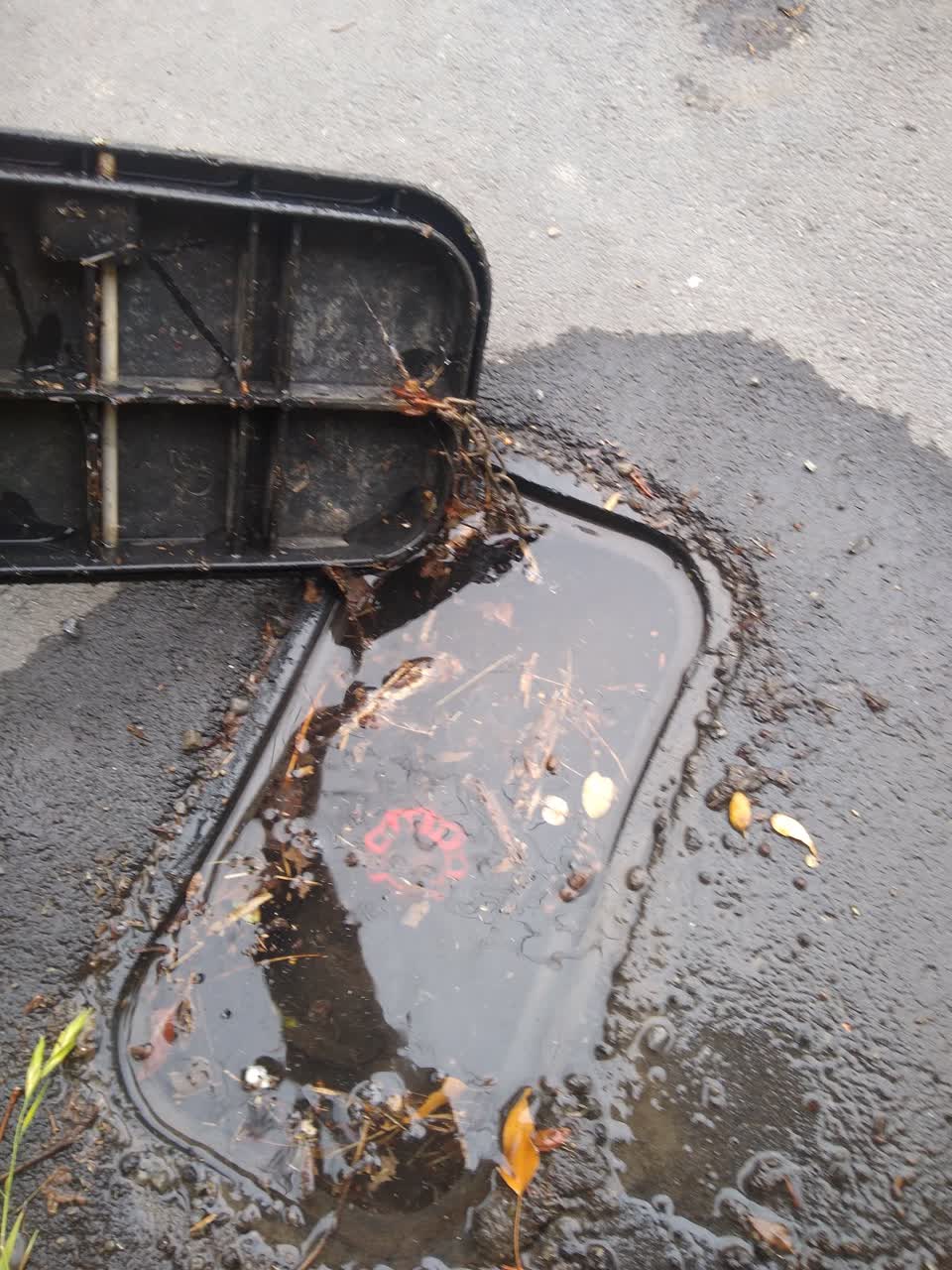 The photograph attached to this water leak report